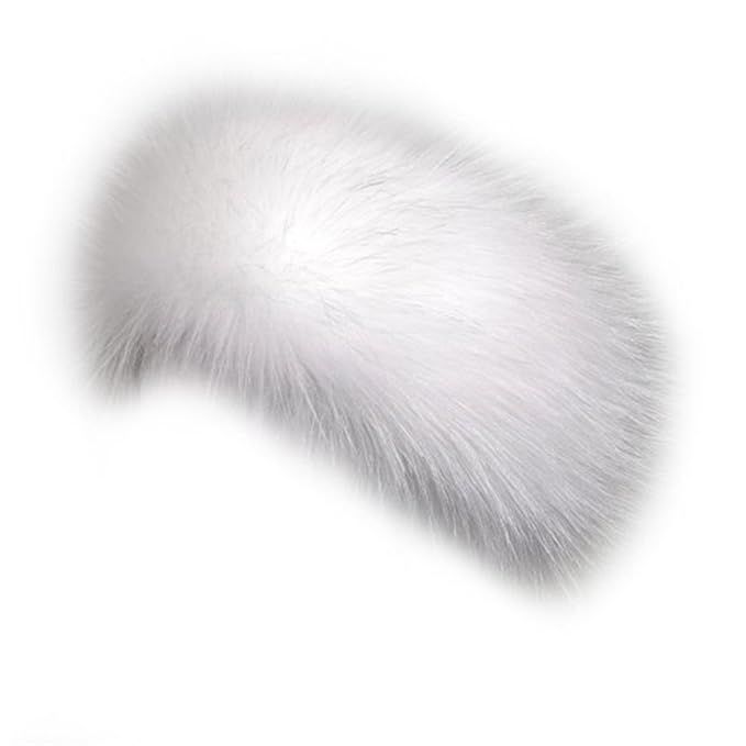 Dikoaina Womens Faux Fur Headband Winter Earwarmer Earmuff Ski | Amazon (US)