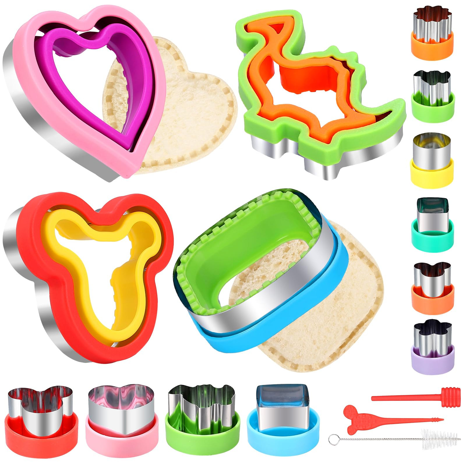 laxizar 4 Pack Sandwich Cutters Cookie Cutters Sandwich Maker Bread Maker Lunchbox 12 Small Cooki... | Amazon (US)