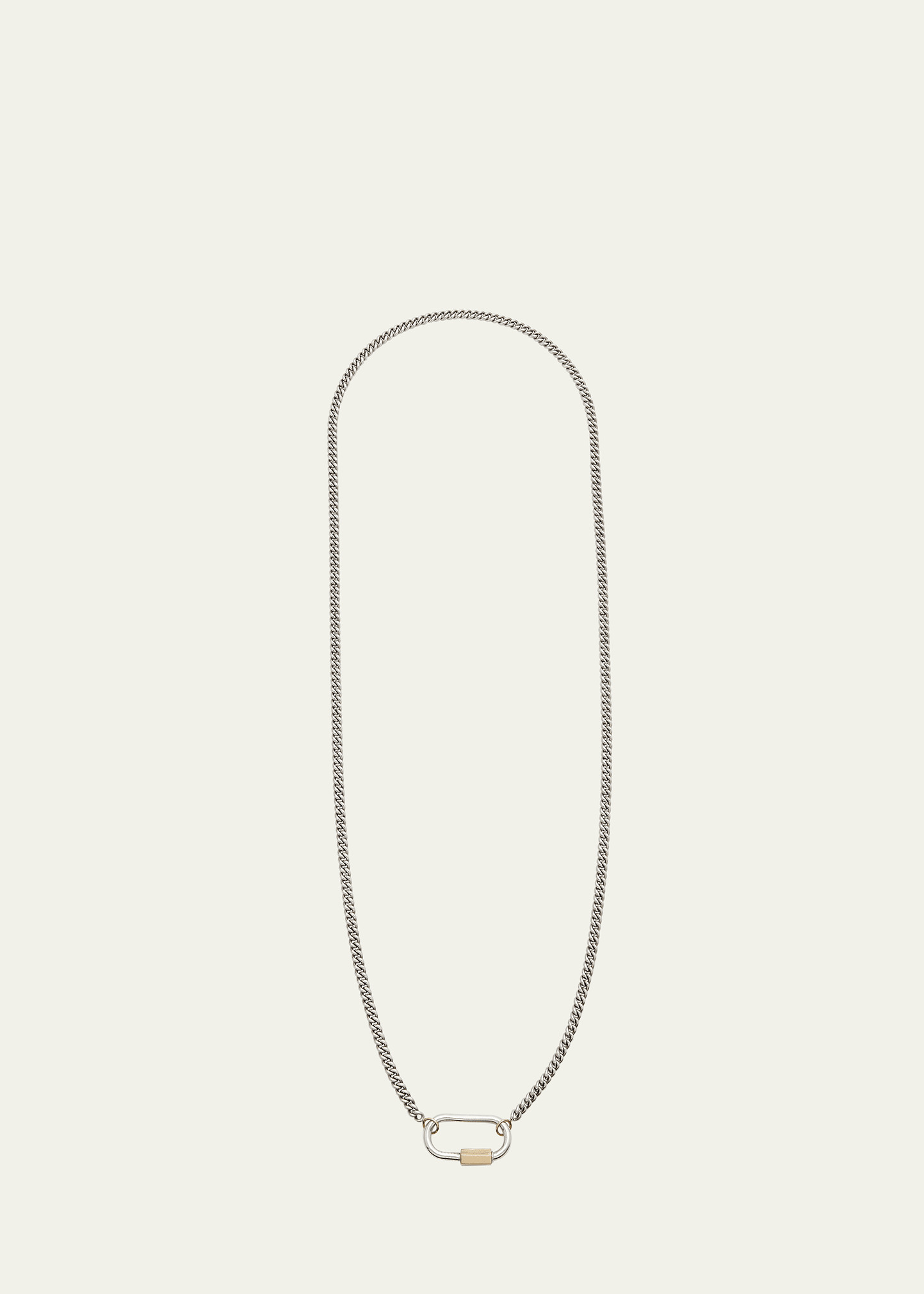 Marla Aaron Two-Tone Heavy Curb Chain and Lock Necklace | Bergdorf Goodman