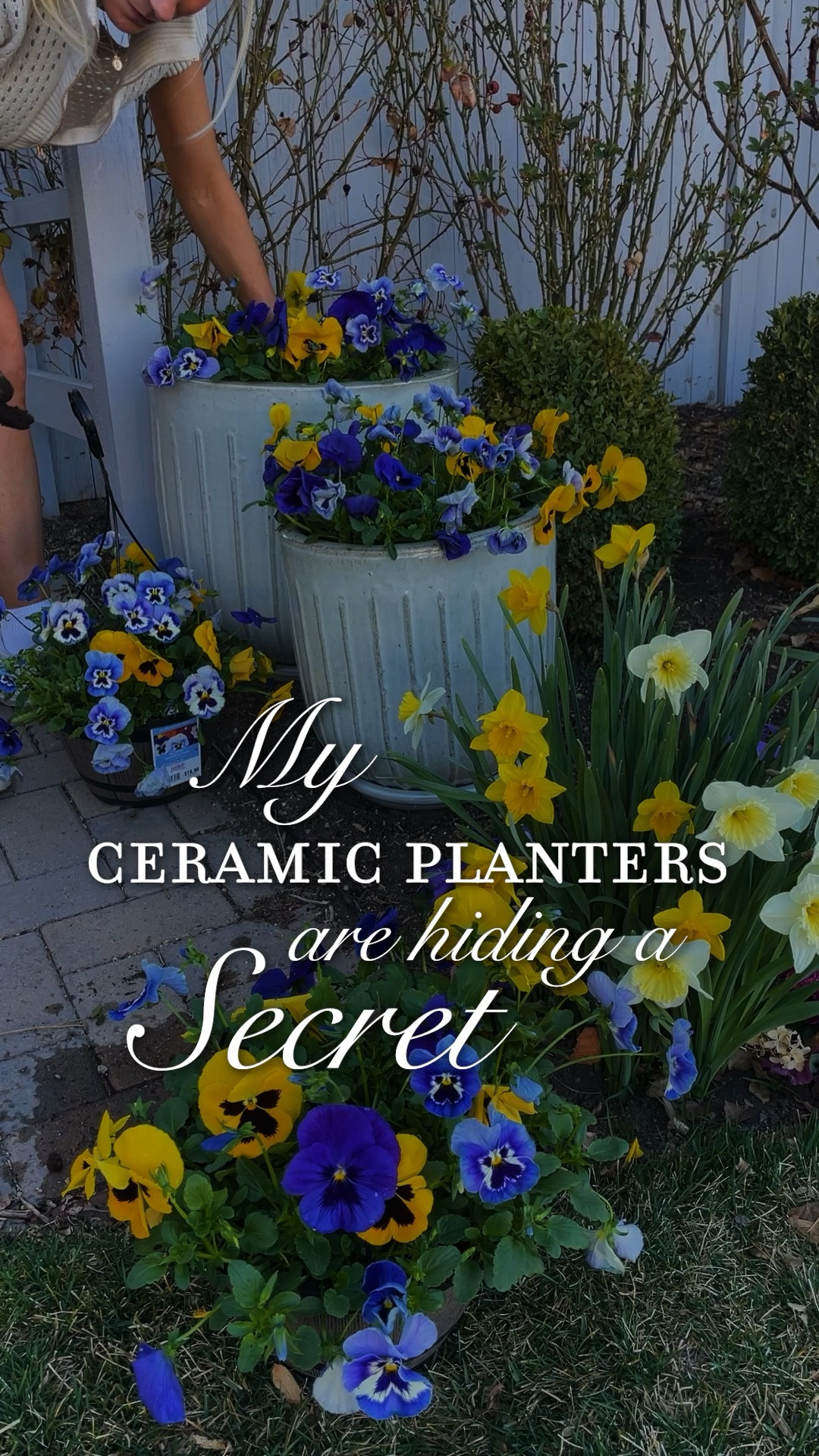 I plant all of my ceramic pots this way, and I have never had any problems.

@Alice Lane Lane has an AMAZINGGGG SALE going on right now so be sure to shop the website! 

They just got in multiple garden planters that are heirloom classic favorites  for any home. 

My spring planters are looking so stunning and I cannot wait to style them again for summer and fall too!

Of course, they will look just as good with something classic like a boxwood perennial that would grow year-round .