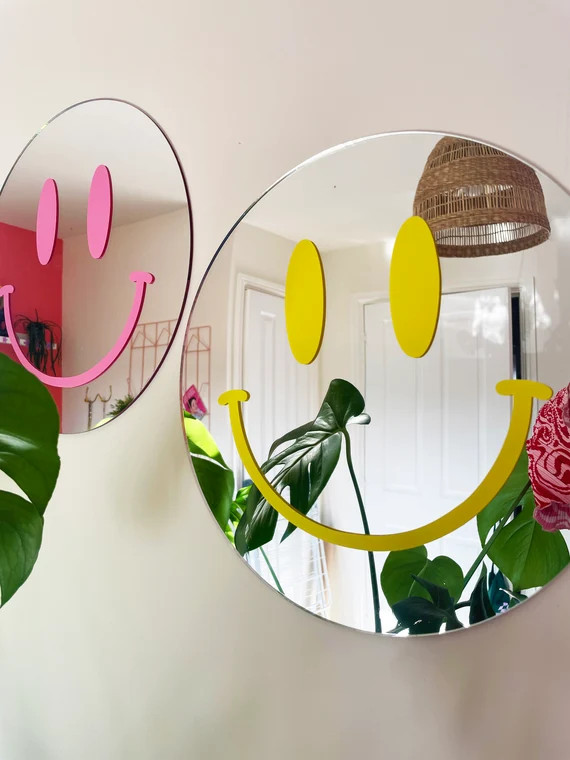 Smiley Mirror LOTS OF COLOURS | Etsy (US)