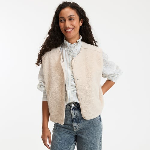 Oversized Sleeveless Cardigan in Sherpa | La Redoute (UK)