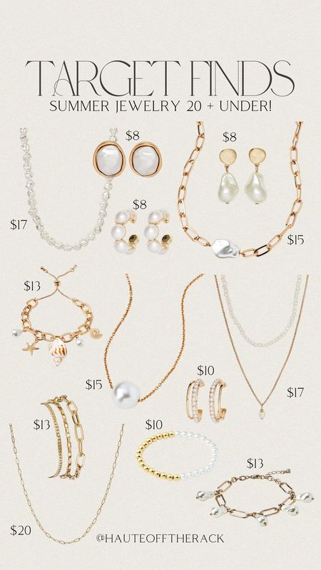 The perfect summer jewelry all under $20 at @target! 

#pearljewelry #summerjewelry #necklace #bracelet #targetfinds #summeroutfits #goldjewelry #hoopearrings #pearlhoops #seashelljewelry


#LTKStyleTip #LTKFindsUnder50 #LTKBeauty