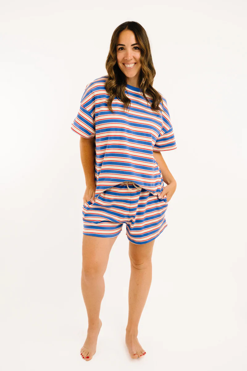 Women's Americana Stripe Slouchy Set | Little One Shop Co