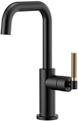 Brizo 61053LF-BLGL Litze Bar Faucet with Square Spout and Knurled Handle In Matte Black/Luxe Gold | Amazon (US)
