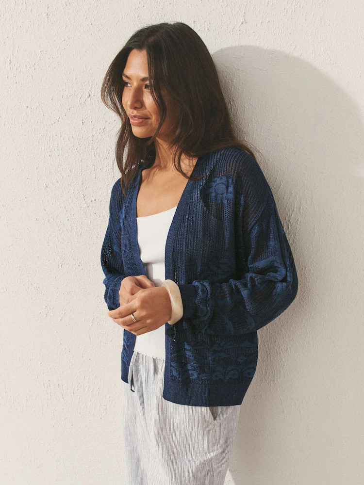Donkerblauw - Palm Tree Pattern Cardigan | Next EU