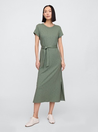 Belted T-Shirt Midi Dress | Gap Factory