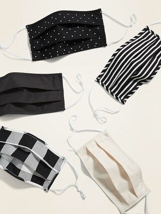 Variety 5-Pack of Triple-Layer Cloth Face Masks for Adults (with Ear Adjusters) | Old Navy (US)