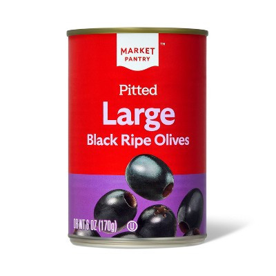 Pitted Large Black Ripe Olives - 6oz - Market Pantry | Target