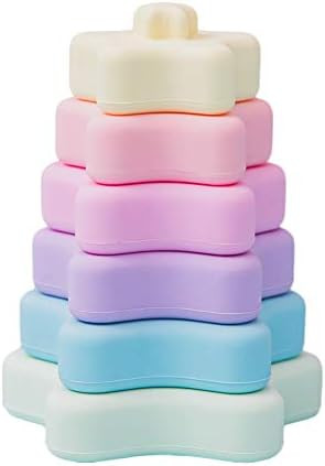 Promise Babe Silicone Stacking Toys Learning Montessori Game for Baby Soft Stacker Blocks (Star S... | Amazon (US)