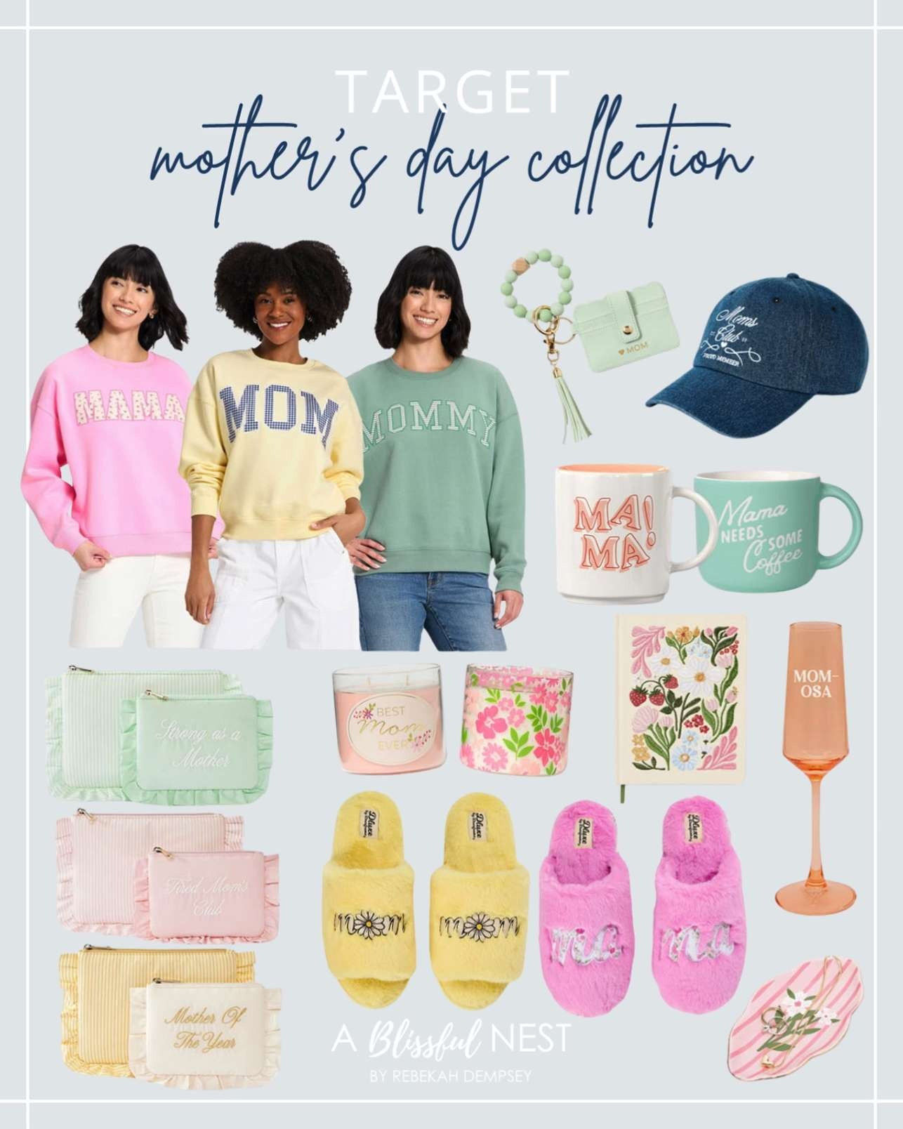 Pretty, practical, and perfect for Mother’s Day from Target. Shop now.

glass champagne flute, glass jar candle, green beaded wristlet cardholder, mama graphic pullover sweatshirt, stationery set, mommy graphic pullover sweatshirt, yellow mom graphic pullover sweatshirt, mom's club baseball hat, white mama mug, mama needs some coffee shortie mug, embroidered floral journal, striped ruffle pouch, glass jar candle flowers, floral stripe trinket tray, yellow mom plush slippers, pink mama plush slippers. 

 #LTKootd #LTKmomlife #LTKMidsize