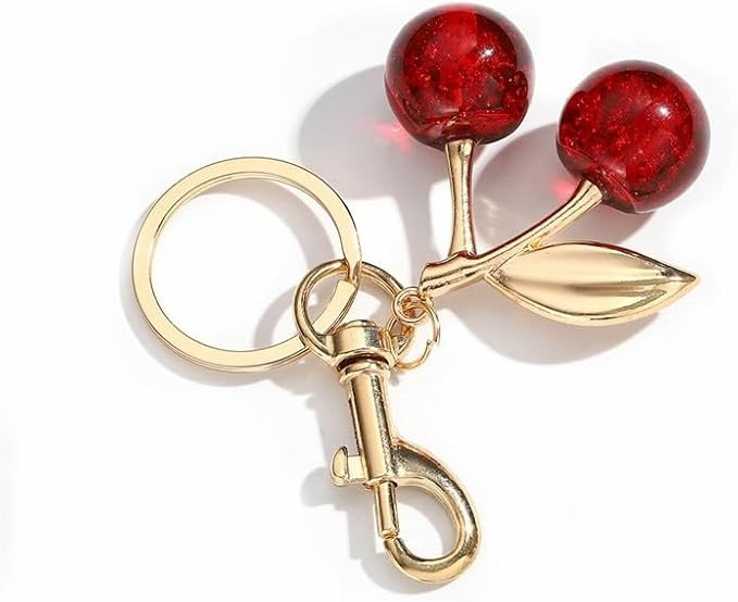 Red Cherry Keychain for Women Cherry Bag Charm keyring Accessory Purse Charm Jewelry Valentine Bi... | Amazon (US)