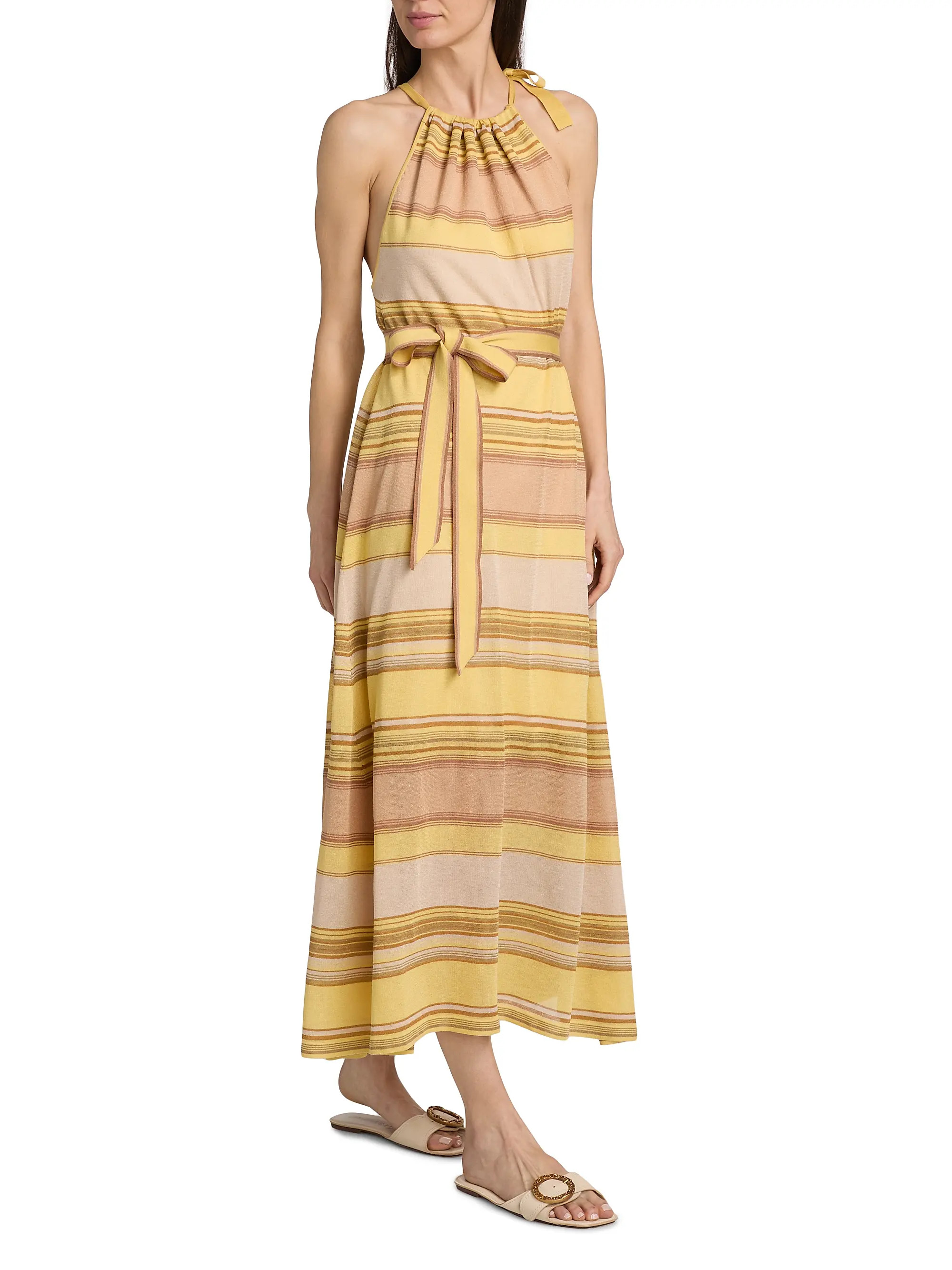 Indra Striped Sleeveless Midi Dress | Saks Fifth Avenue