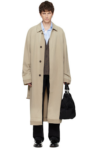 Beige Belted Trench Coat | SSENSE