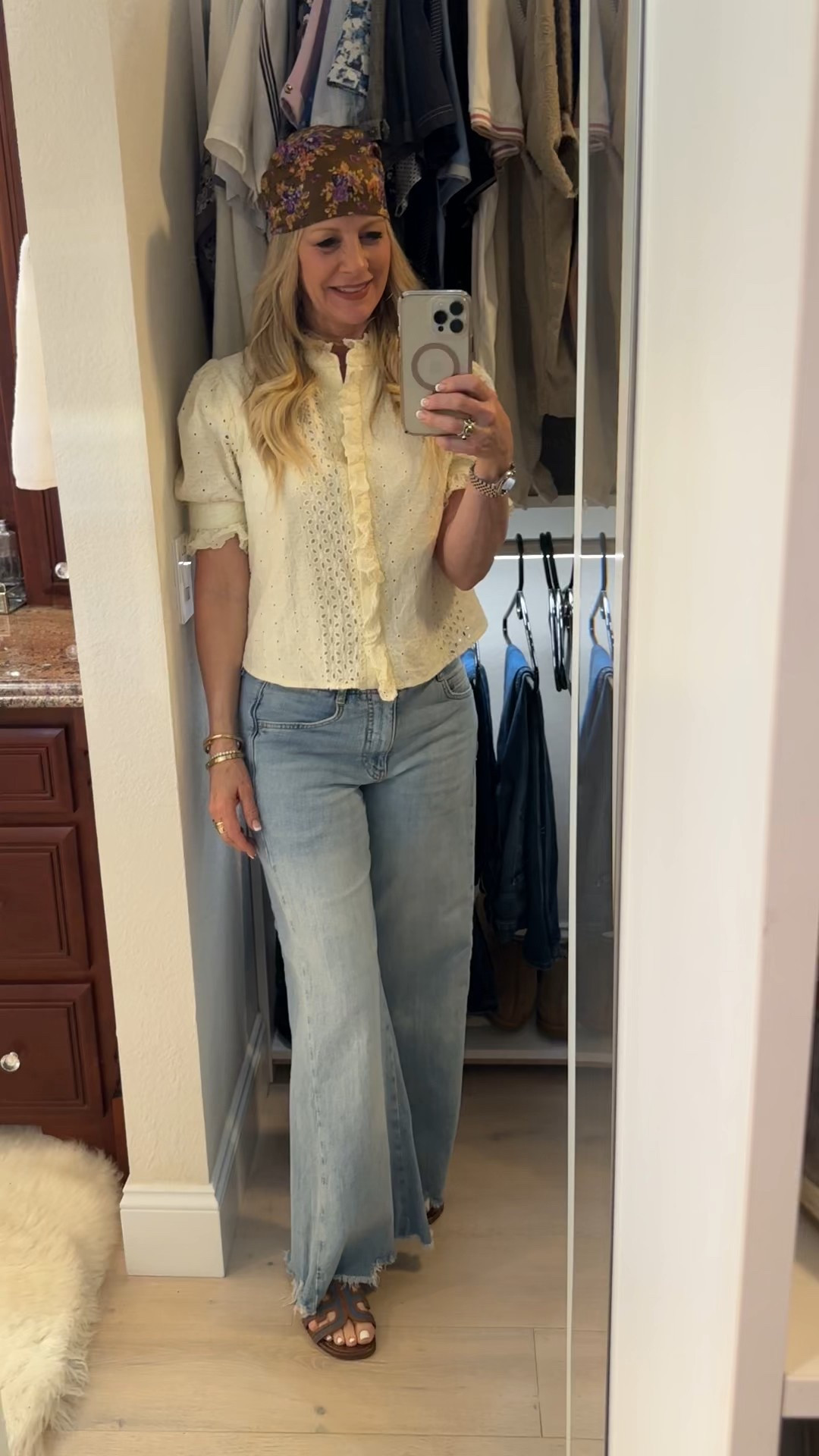 OOTD - Loving this butter yellow eyelet top from Avara. Styled with Pilcro jeans and Sam Edelman sandals. 

Red Carpet of Life, LTK over 50, spring summer outfit 

#LTKWorkwear #LTKStyleTip #LTKOver40