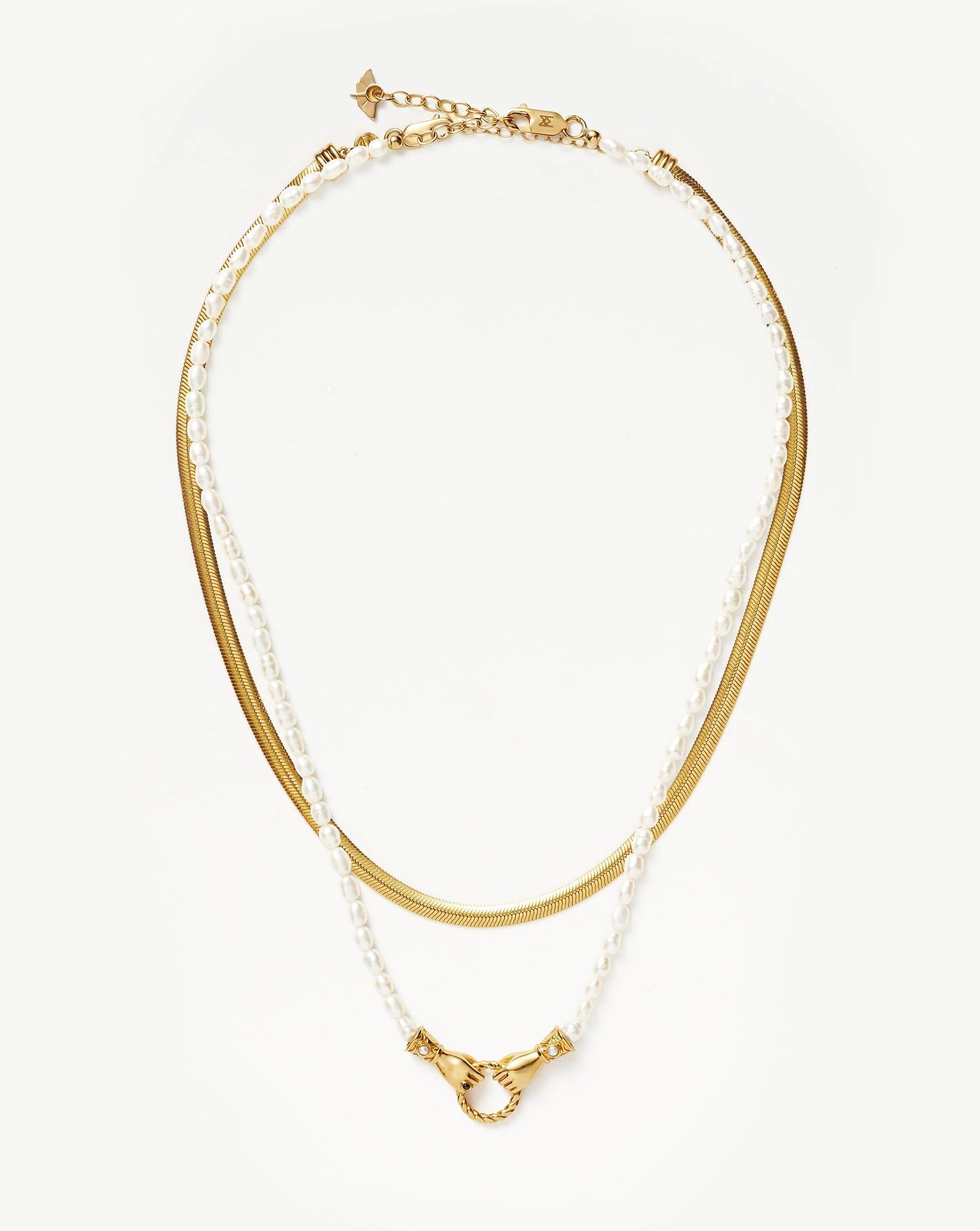 Iconic In Good Hands Necklace Set | 18ct Gold Plated Vermeil/Pearl & B | Missoma