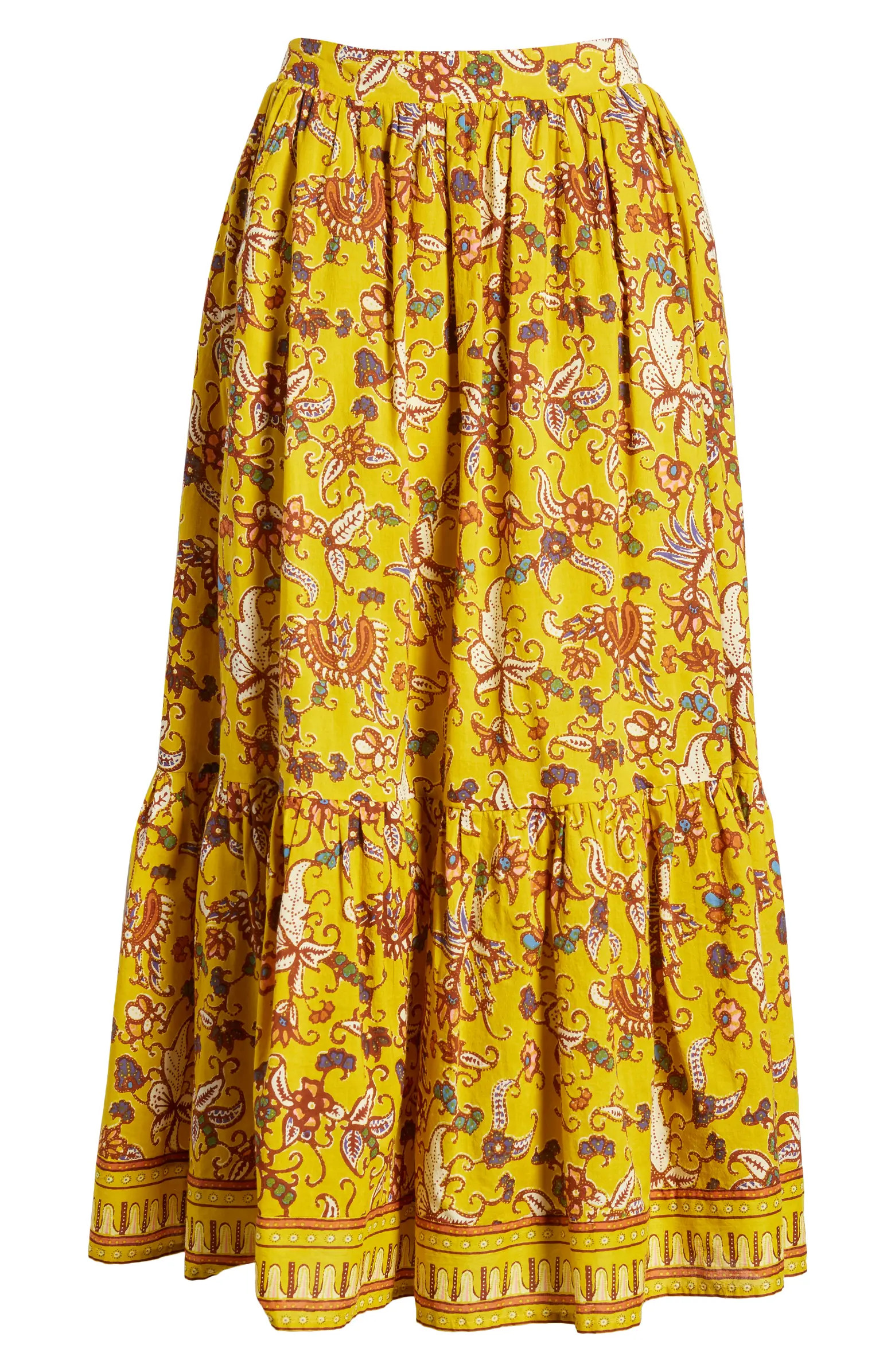 Charlene Mixed Print Organic Cotton Voile Maxi Skirt | Nordstrom