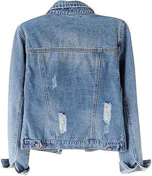 Kedera Womens Denim Jackets Distressed Ripped Long Sleeve Jean Jacket Coats | Amazon (US)