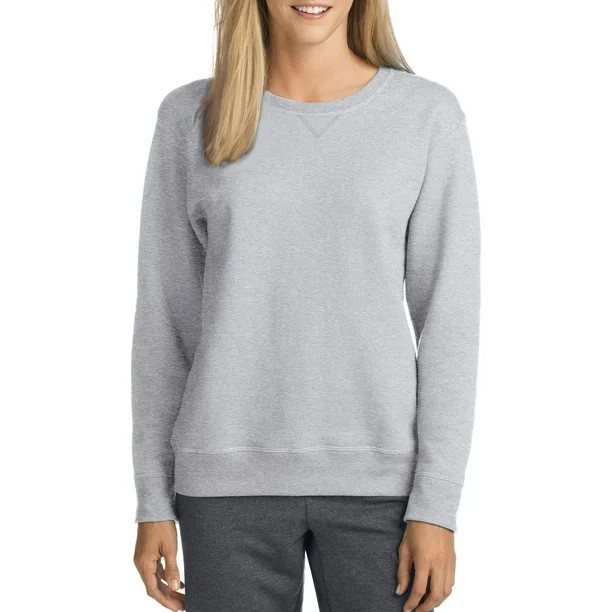 Hanes Womens V-Notch Pullover Fleece Sweatshirt - Walmart.com | Walmart (US)