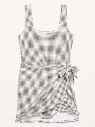 Pique Side-Tie Swim Dress | Old Navy (US)