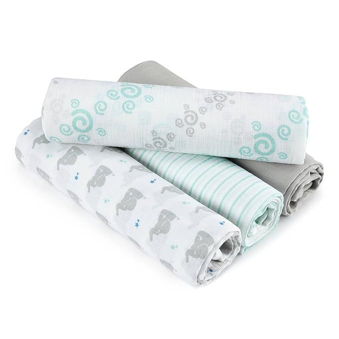 aden + anais Essentials Muslin Swaddle Blankets for Baby Girls and Boys, Newborn Receiving Blanke... | Amazon (US)