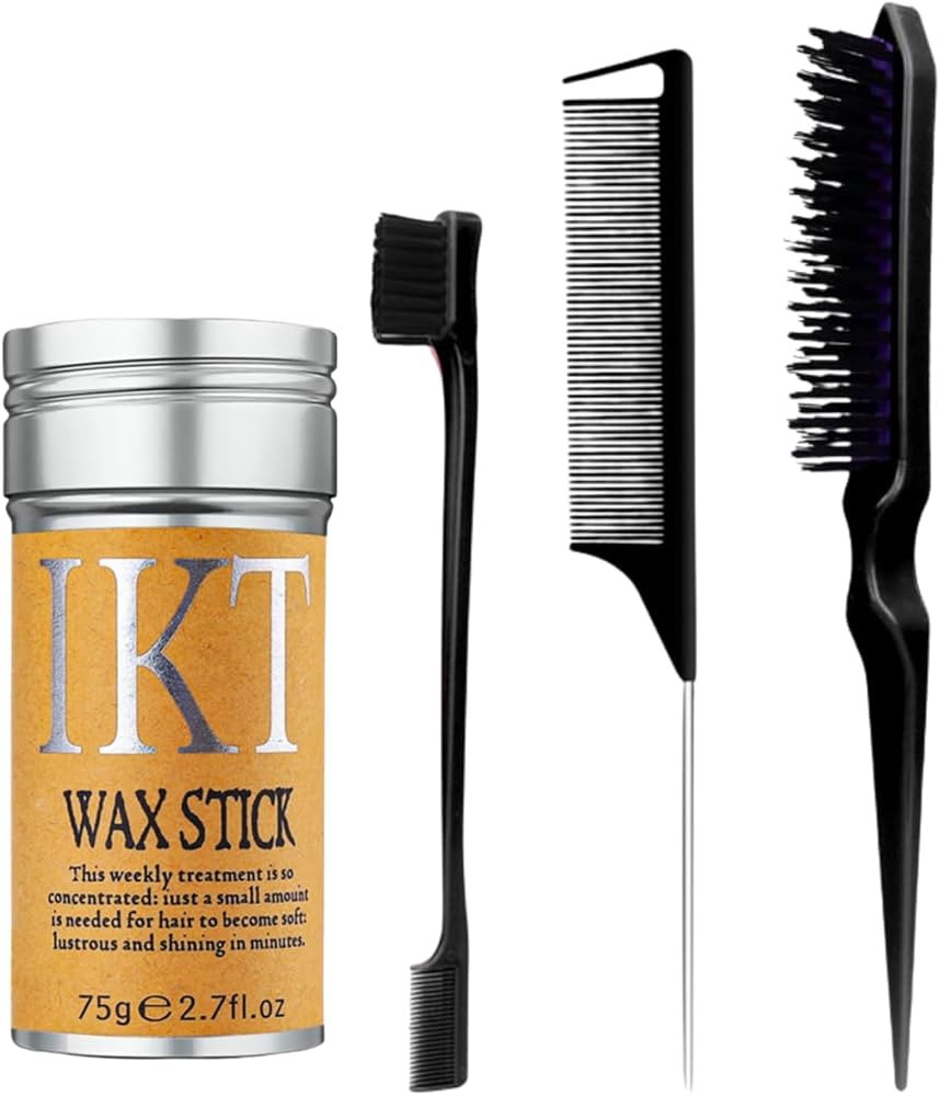 Hair Wax Stick Set, Slick Stick for Hair Control, Hair Styling Comb for Flyaways Frizz Hair Wigs,... | Amazon (US)
