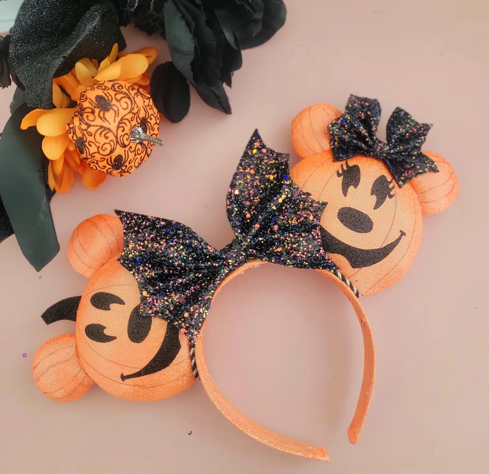 Halloween Pumpkin Disney Ears, Pink Pumpkin Ears, Orange Pumpkin Ears, Disney Halloween Ears, Hal... | Etsy (Global)