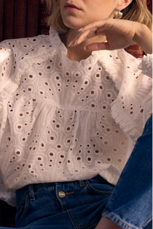 BLOUSE LICOR DENTELLE ALANA | SAAJ Paris