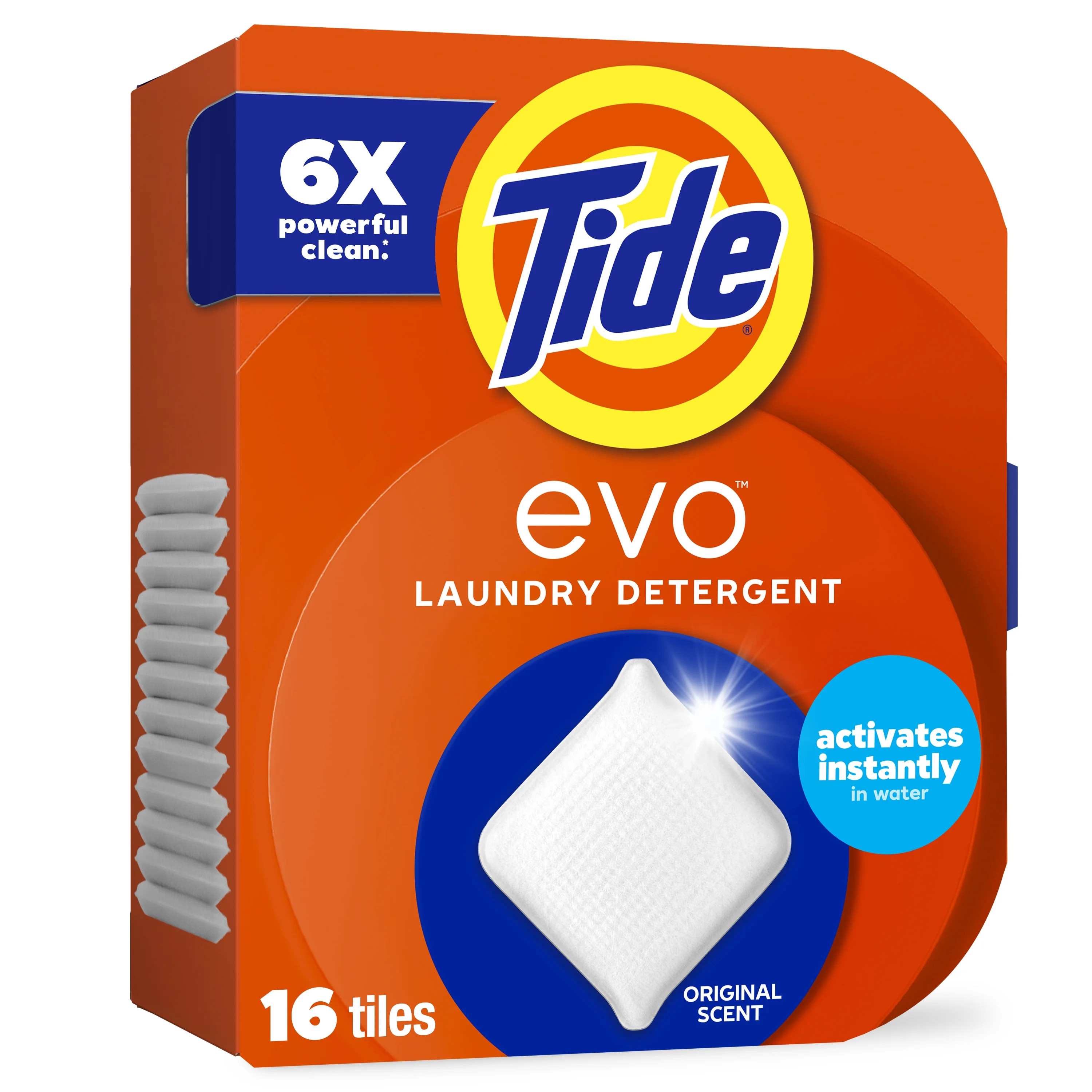 Tide Evo Laundry Detergent Tiles, 100% Concentrated, 6X Cleaning Power, Original Tide Scent, 16 C... | Walmart (US)