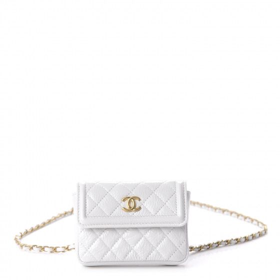 CHANEL

Patent Quilted Chain Waist Bag White | Fashionphile