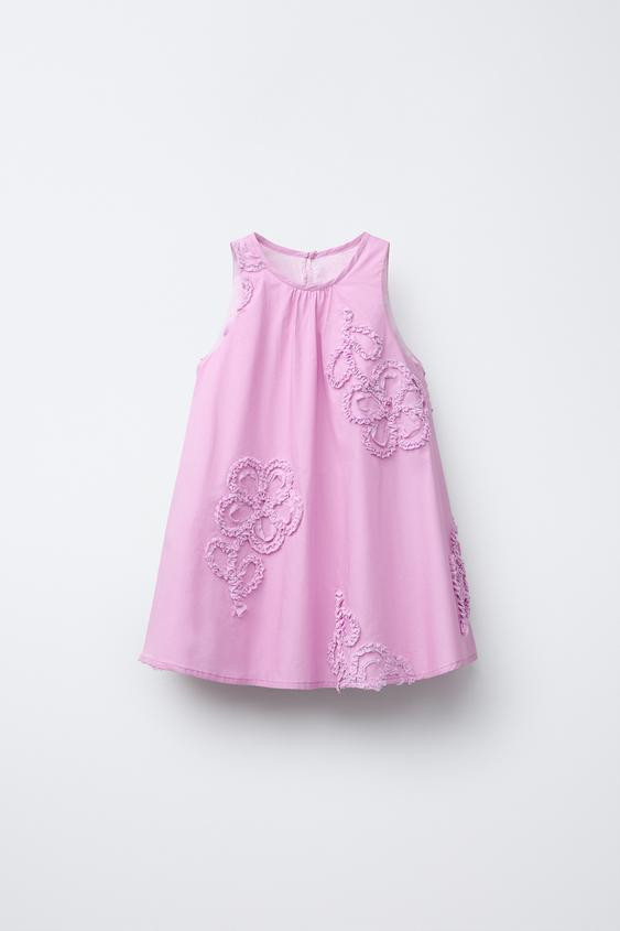 3D FLORAL POPLIN DRESS | Zara US