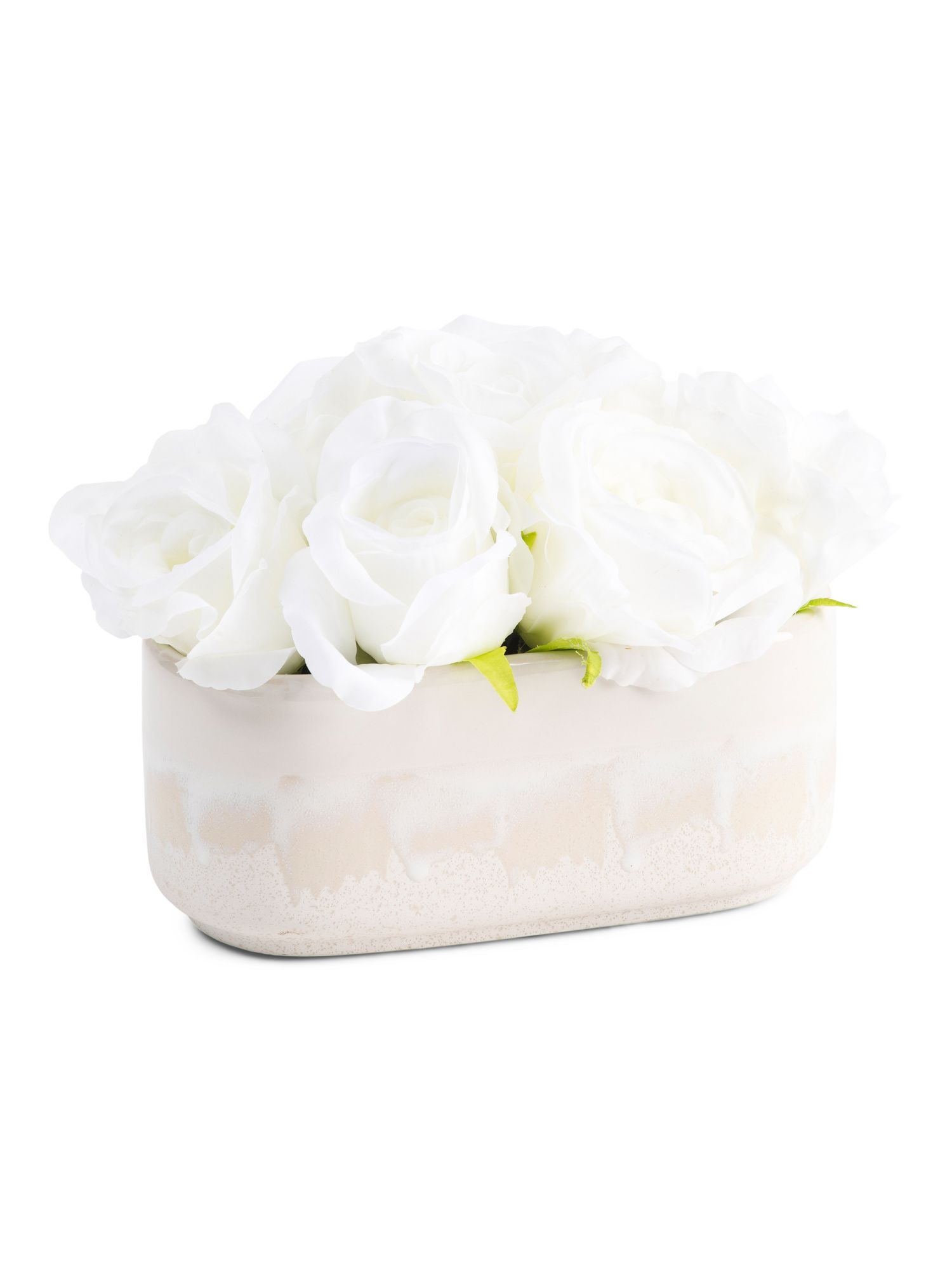10in Real Touch Roses In Ceramic Pot | TJ Maxx
