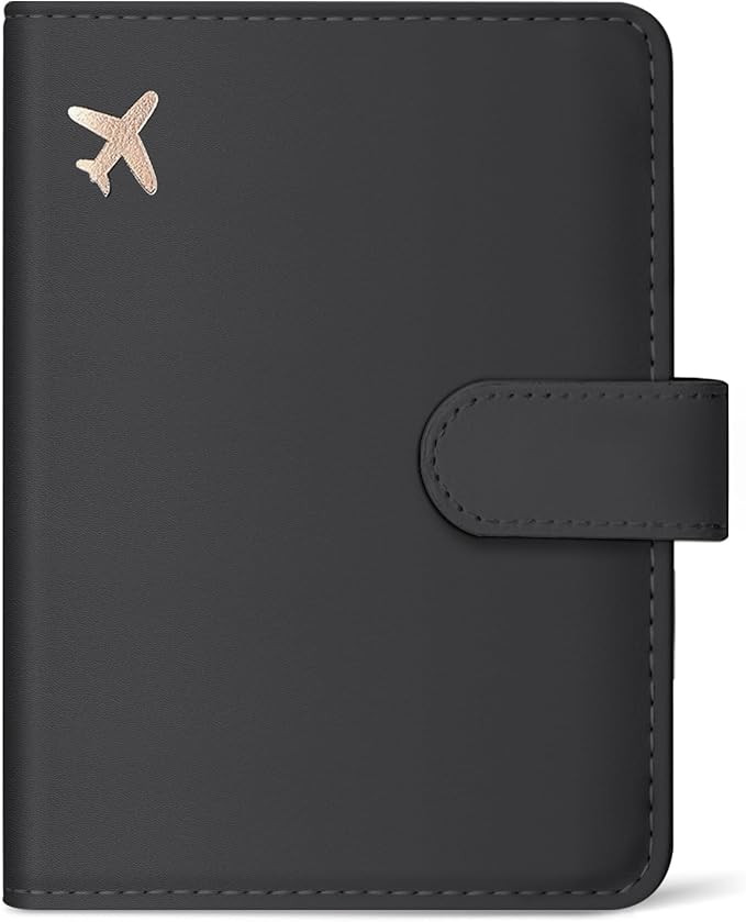 Passport Holder for Travel Essentials, RFID Blocking Leather Cover Wallet with Magnetic Closure, ... | Amazon (US)