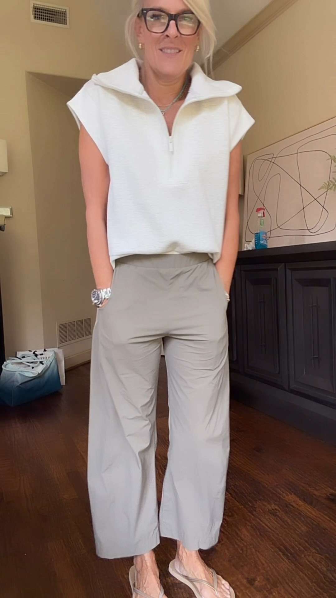 Love the cut of this scuba knit top, I will link the skort that goes with it, both from target
Cannot quit reaching for these pants, incredibly comfortable, so affordable ￼
Wearing small in all 
@Target

#LTKootd #LTKTravel #LTKOver40