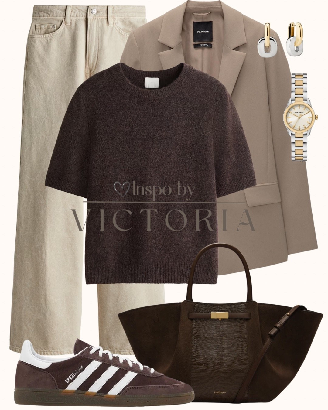 🍂 Fall Outfit Diary 🍂
Neutral layers + cozy textures = the perfect autumn combo 🤎✨
Blazers and sneakers keep it chic and comfy — ideal for coffee runs, office days, or weekend strolls.

🧥 Taupe blazer
🧶 Knit short sleeve top
👖 Wide-leg cream denim
👟 Classic Adidas sneakers
👜 Structured tote
💍 Gold accessories for a polished finish

#FallOOTD #NeutralStyle #OutfitInspo #LTKfashion #LTKfall #SmartCasual #ChicStyle #LTKoutfitdiary

#LTKStyleTip #LTKFindsUnder100 #LTKSeasonal