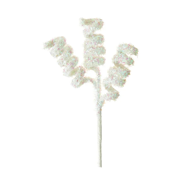 White Glitter Spiral Christmas Pick, 9 in, by Holiday Time | Walmart (US)