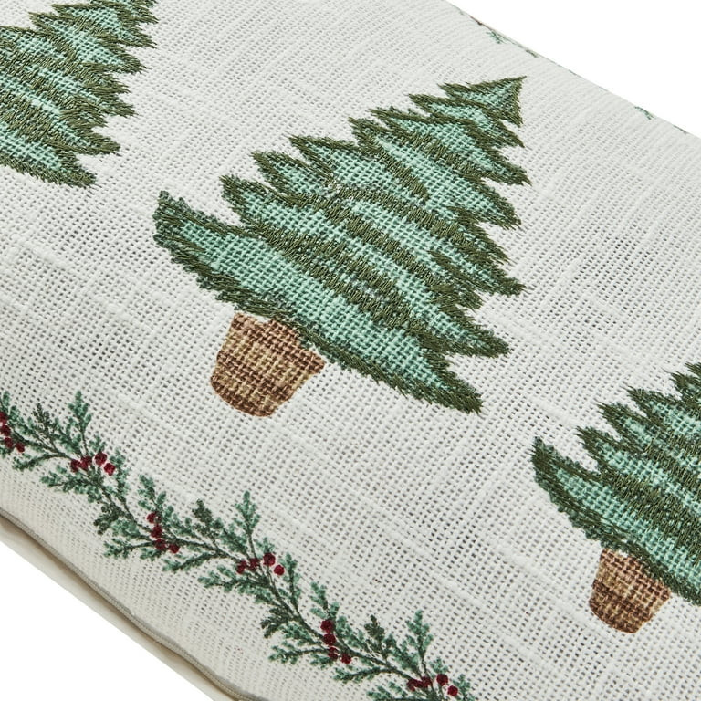 My Texas House 14" x 22" Ivory Trees Cotton Holiday Decorative Pillow | Walmart (US)