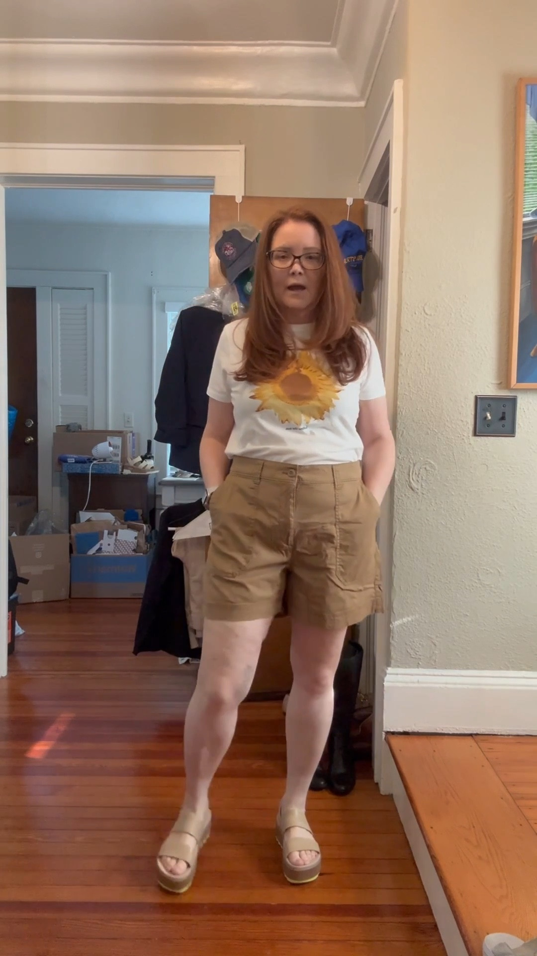 Warm weather is coming.  Great shorts for summer and inexpensive graphic tees from Old Navy!  Large fit better in the shorts.  Medium was tight and not comfortable.  Medium petite in the t-shirt fit well.  Everything fits pretty TTS. 

#LTKMidsize #LTKSeasonal #LTKFindsUnder50