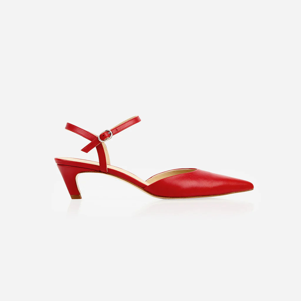 The Claire Kitten Heel Racing Red | Poppy Barley