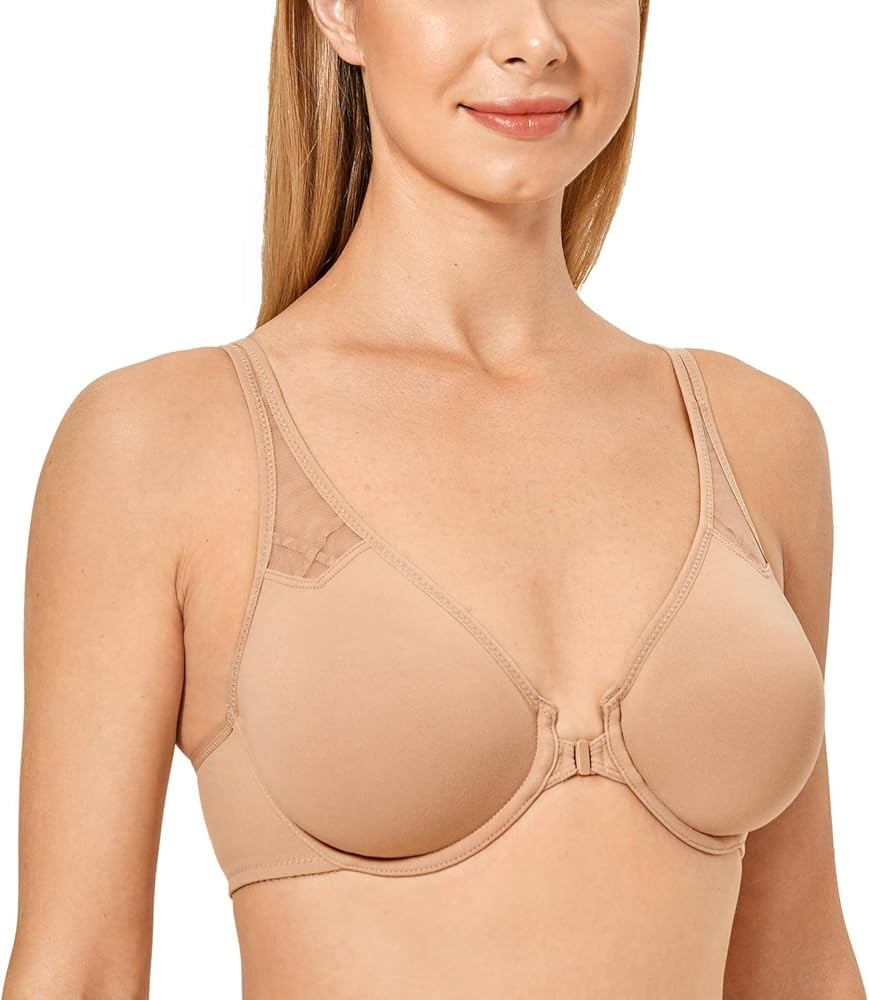 Women's Racerback Front Closure Plus Size Seamless Comfort Underwire Bra | Amazon (US)