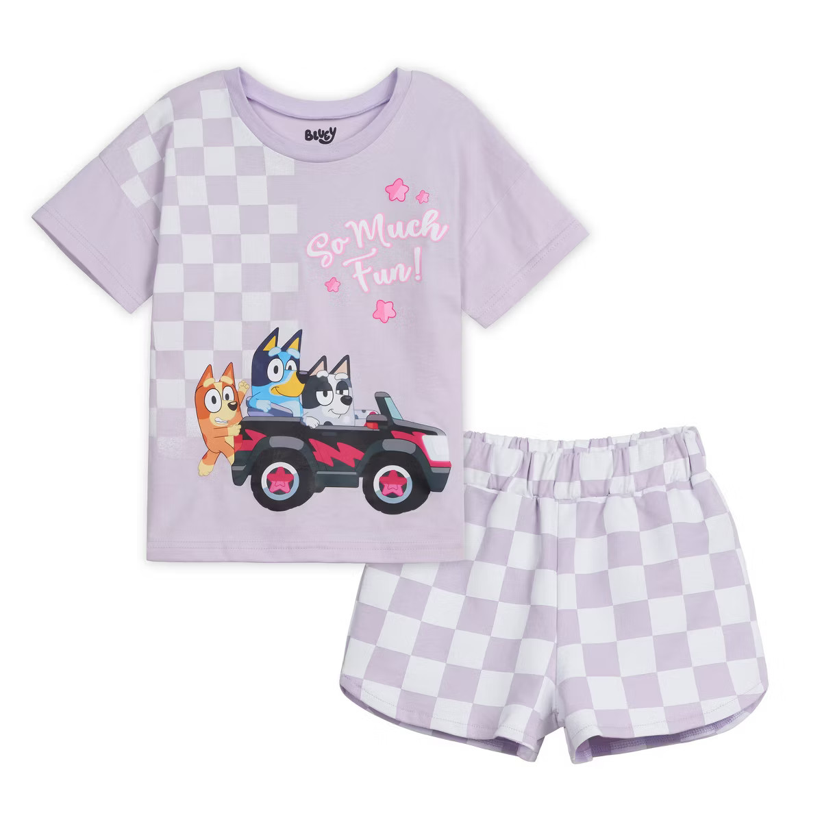 Bluey Girls T-Shirt and French Terry Shorts Outfit Set Toddler Sizes (2T - 10-12) | Target