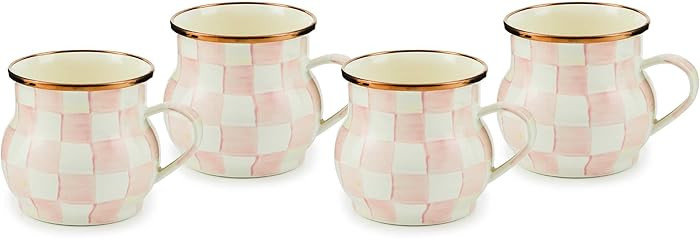 MACKENZIE-CHILDS Enamel Mug, Cute Enamelware Coffee and Tea Mug, Unique Drinkware, 16 Ounces, Pin... | Amazon (US)