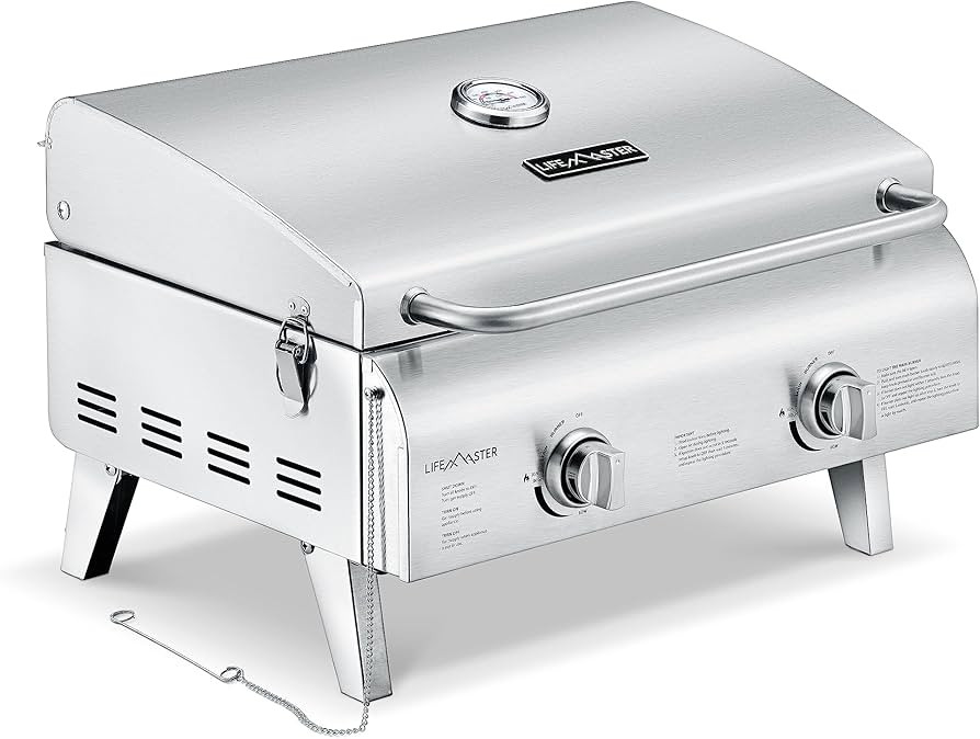 Portable Stainless Steel Gas Grill - 2 Burners Easy Clean Tabletop BBQ Propane Gas Grill with Fol... | Amazon (US)