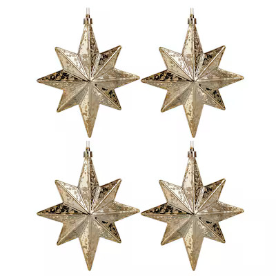 Holiday Living 4 -Pack Multiple colors/finishes Star Standard Indoor Ornament set Lowes.com | Lowe's