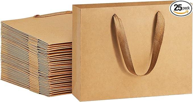 BagDream 8.6x4x7 25Pack Brown Kraft Paper Bags with Handles, Heavy Duty PaperParty Favor gift bag... | Amazon (US)