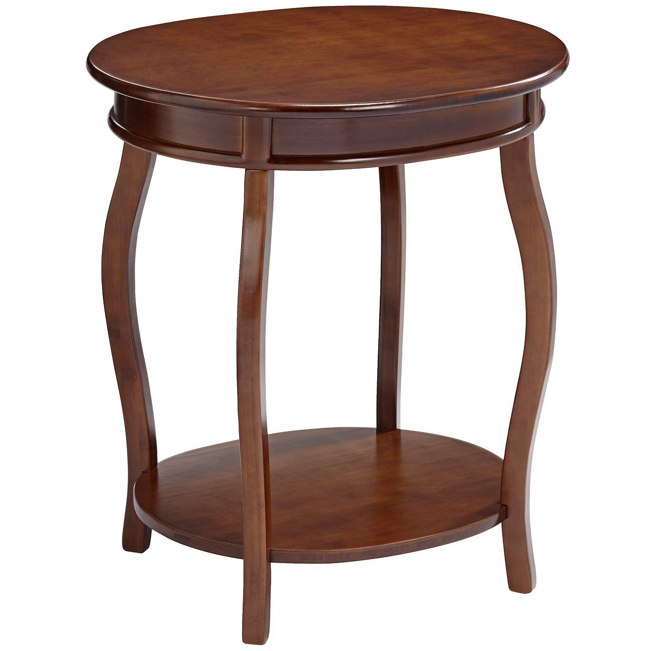 Pendalton 20 1/4" Wide Dark Walnut Small Bamboo Accent Table | LampsPlus.com