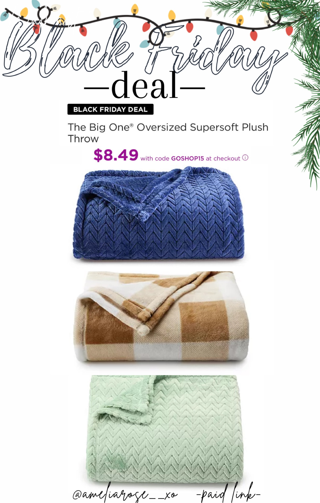 Plush oversized throw normally $20 now $8.49!! 19 color/print options!! The perfect cozy gift! 

#LTKGiftGuide #LTKCyberWeek #LTKhome