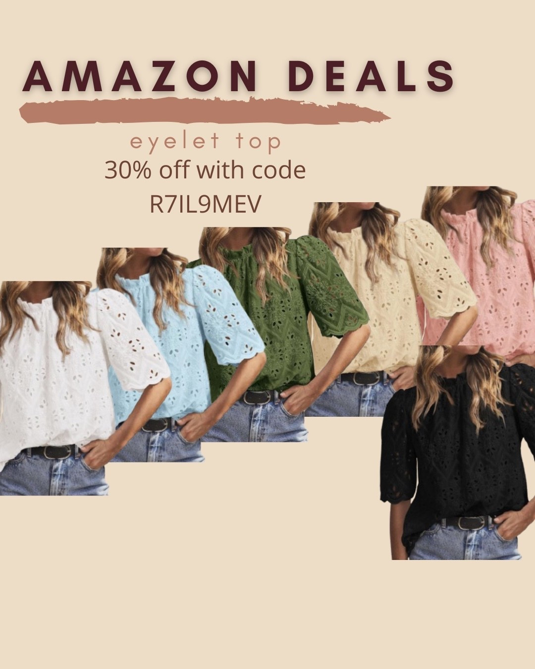 $22 ends 5/3

Amazon fashion
Amazon deals
Eyelet top
Puff sleeve top


#LTKSaleAlert