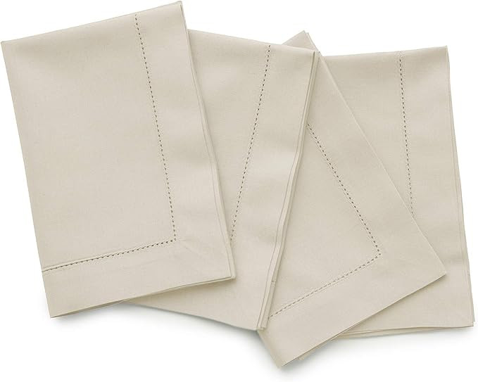 Solino Home Linen Cloth Napkins Set of 4 - Cotton Linen Hemstitch Dinner Napkins 20 x 20 Inch for... | Amazon (US)