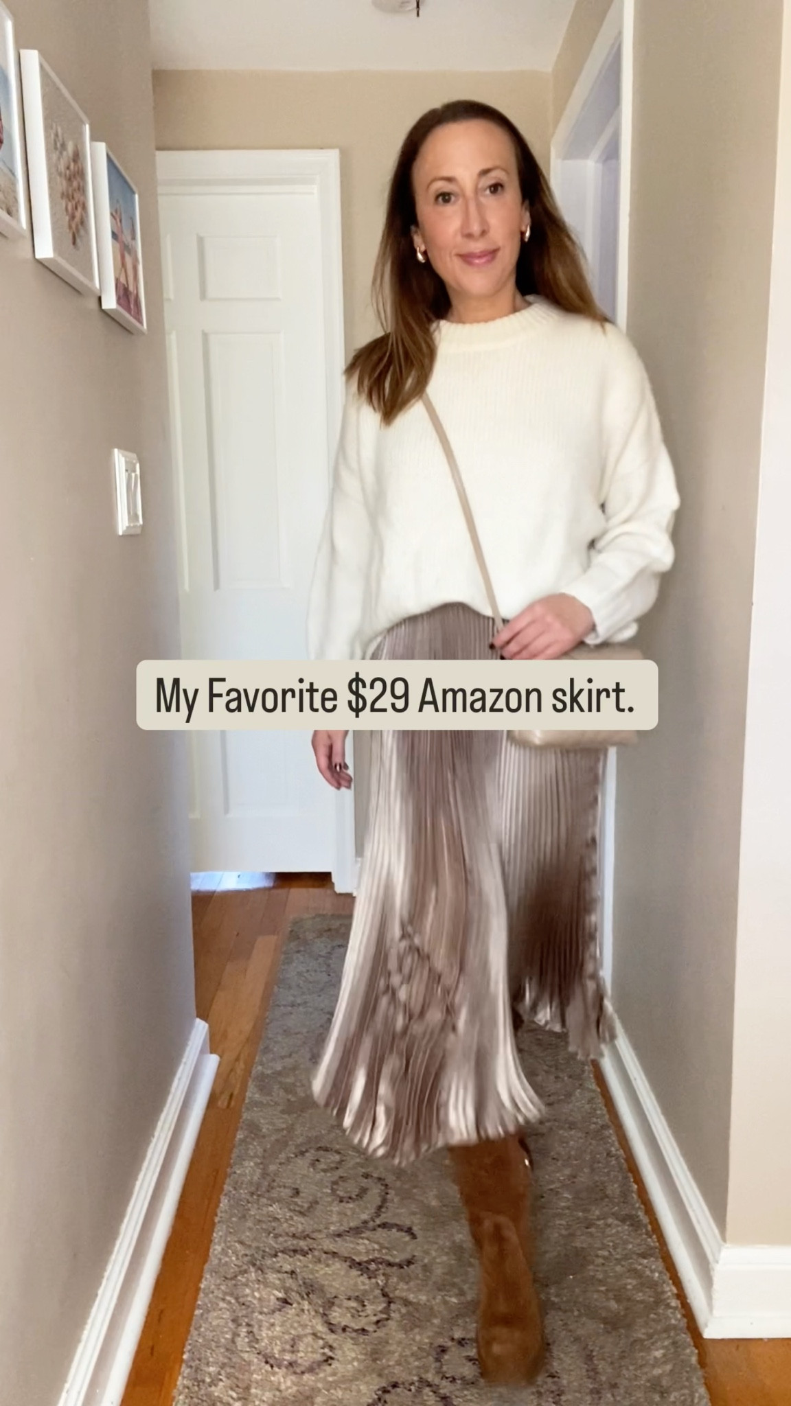 “Obsessed with this $29 Amazon skirt that comes in several colors & fabrics 👀 Perfect for a fall outfit → holiday outfit → Thanksgiving to Christmas to New Year’s Eve outfit and beyond. Dresses up, dresses down (yes, even summer tank + sandals 😉). If you’re hunting a versatile skirt that works for holiday party, cozy dinner & festive night out — this is it! #HolidayOutfit #ThanksgivingOutfit #ChristmasOutfit #NewYearsEveOutfit #FallFashion #OutfitOfTheDay #AmazonFinds”

	•	Fall skirt
Thanksgiving outfit
Holiday outfitt
	•	Holiday skirt
	•	Amazon find
	•	Amazon under $50 find
	•	Amazon Essentials
	•	Amazon fashion


#LTKSeasonal #LTKFindsUnder50 #LTKWorkwear #LTKOver40 #LTKHoliday #LTKSeasonal